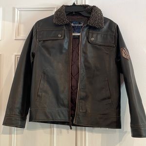 Vintage leather jacket with fur